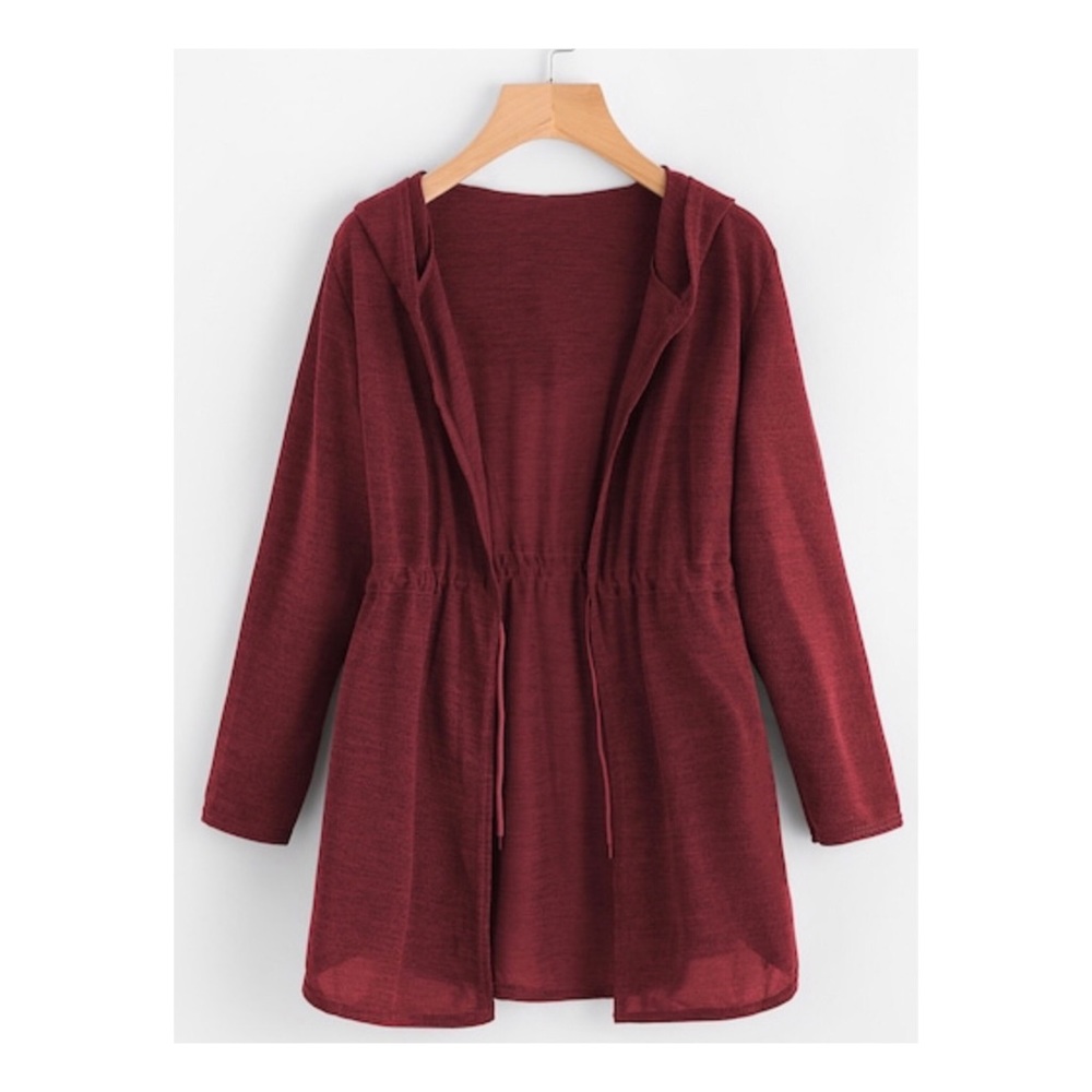 Red Hooded Cardigan - Picture 2 of 7